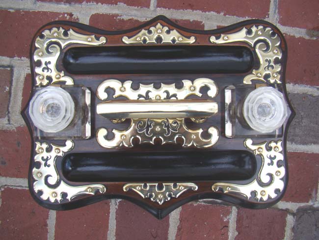 A magnificent English brass mounted coromandel wood inkstand circa 1860 — image 2