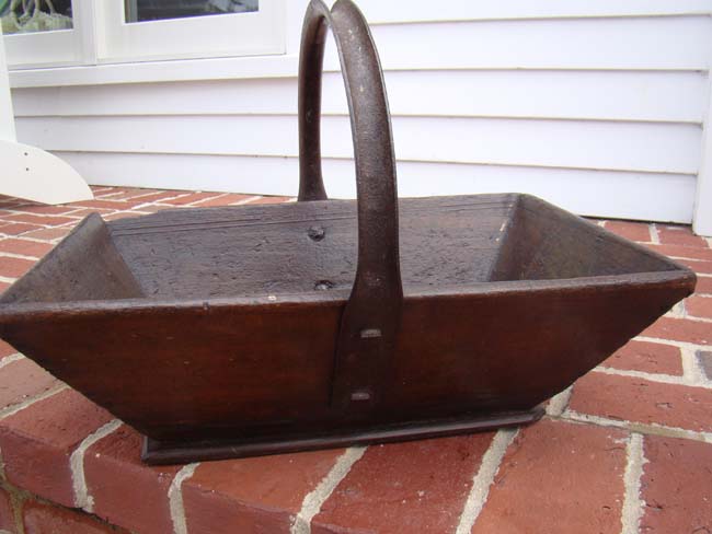 A late 19th century French iron mounted "garden gathering basket."