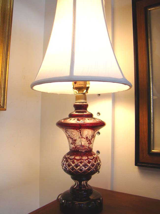 A beautiful vintage Bohemian cut crystal lamp — image 2