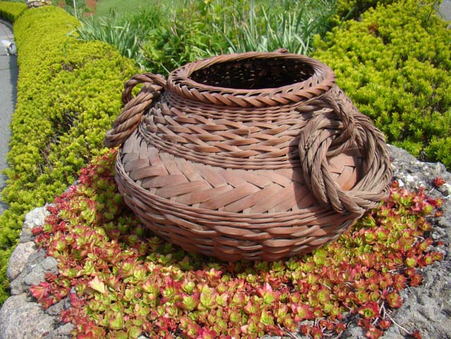 A wonderful late 19th century woven basket