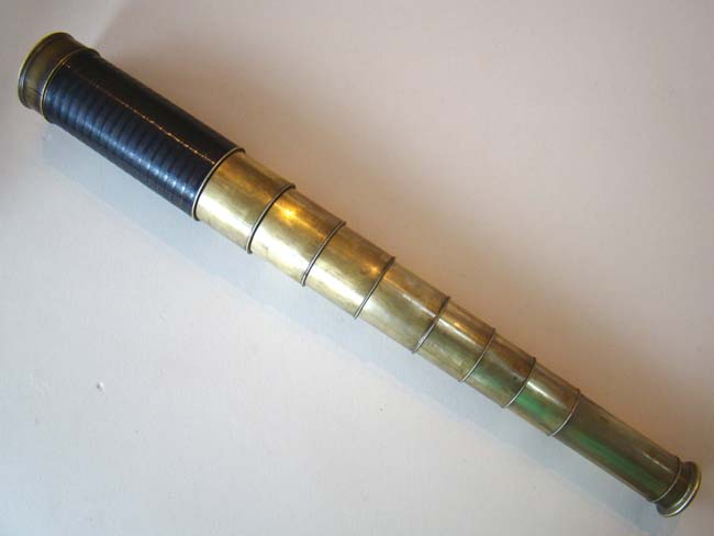 A fine 19th century 8 draw telescope with baleen wrapped barrel circa 1840