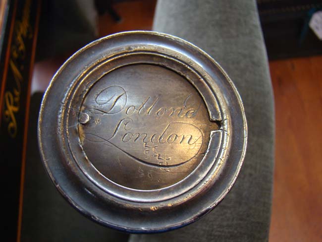 A fine 18th century single-draw mahogany tapered barrel  spyglass signed "DOLLOND, LONDON" circa 1780 — image 2