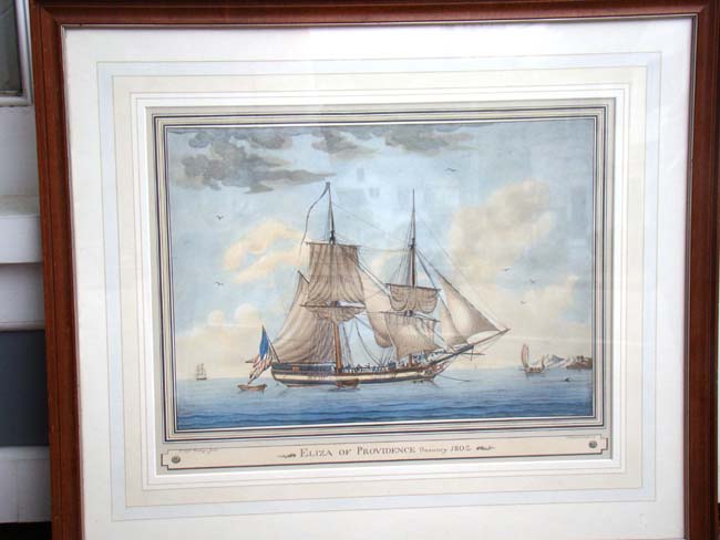 A hand colored limited edition print of the Brig "Eliza of Providence, 1802"