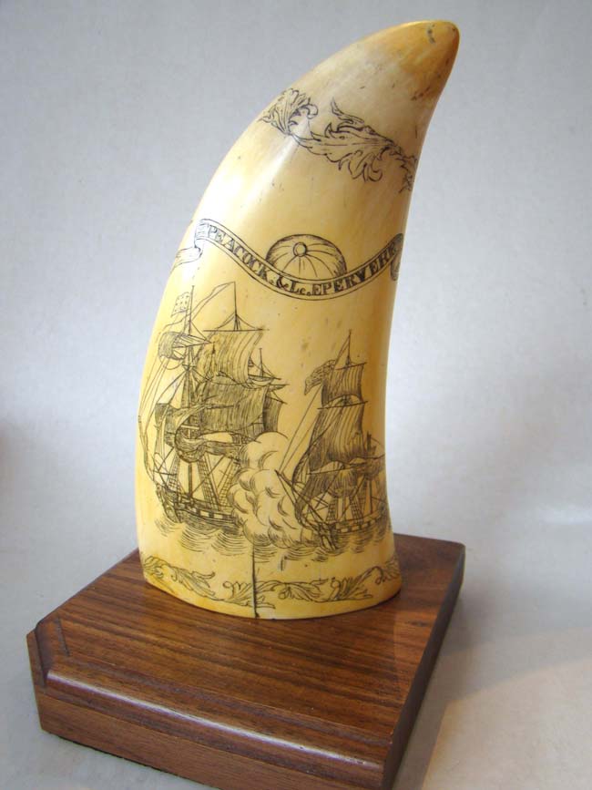 A very nice reproduction scrimshaw whale's tooth made by Artek — image 2