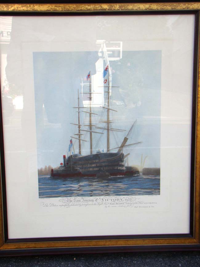 A fine pair of hand colored engravings of "The First Journey of Victory 1778" and "The Last Journey of Victory 1922" — image 4