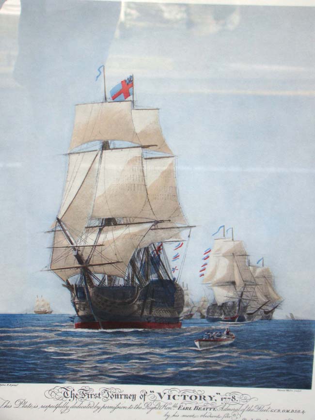 A fine pair of hand colored engravings of "The First Journey of Victory 1778" and "The Last Journey of Victory 1922" — image 2