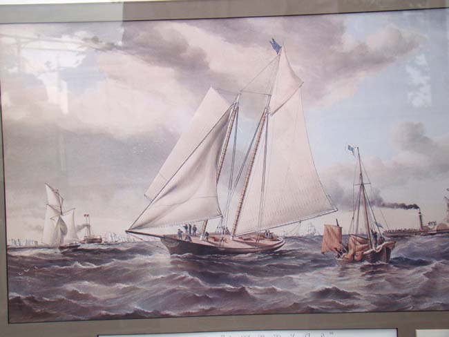 A fine hand colored engraving of the yacht "America" winning the first America's Cup Yacht race in 1851 — image 2