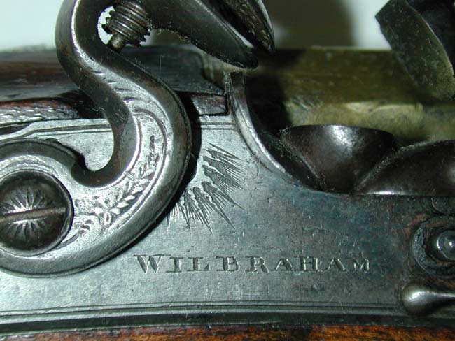A Fine Pair of Flintlock Silver Mounted Brass Barreled Officer's Pistols Circa 1778 — image 2