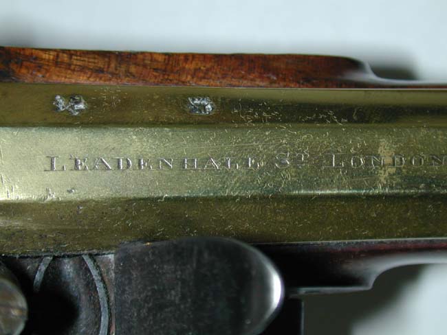 A Fine Pair of Flintlock Silver Mounted Brass Barreled Officer's Pistols Circa 1778 — image 3