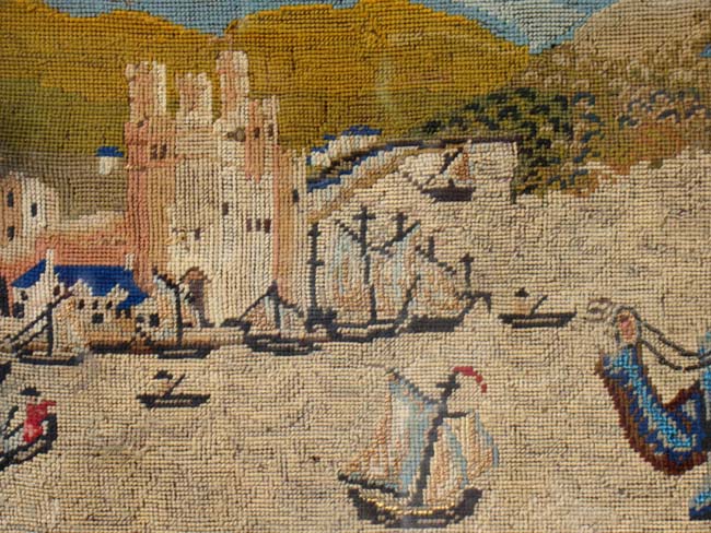 A FABULOUS nautical woolwork signed Elizabeth Caroline Winter, Age 19, 1889 — image 4