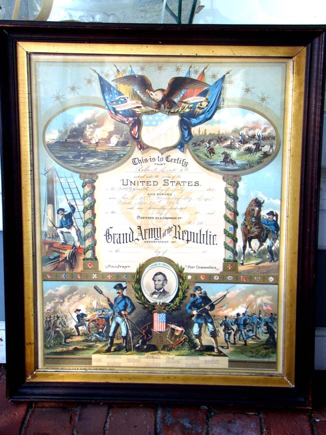 A beautiful Civil War Memorial certificate issued posthumously to Sgt. Robert Cook of the 20th Maine Infantry who was killed in action on Nov. 25, 1862 — image 4