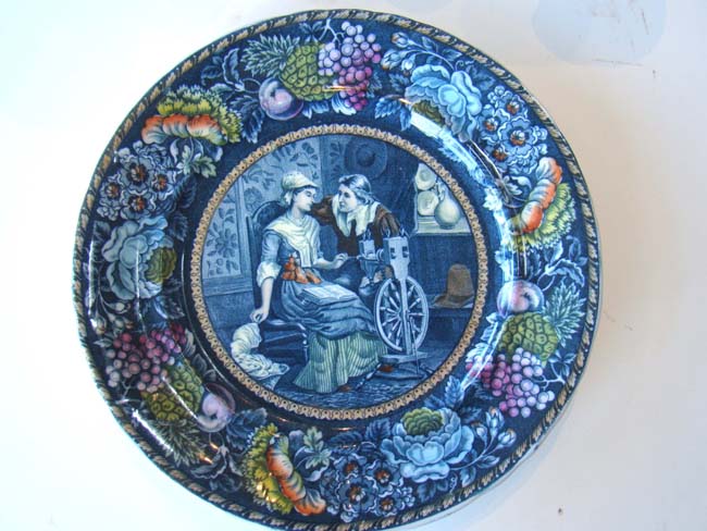 A fine and rare Priscilla and John Alden commemorative plate made in 1906 by Rowland and Marsellus