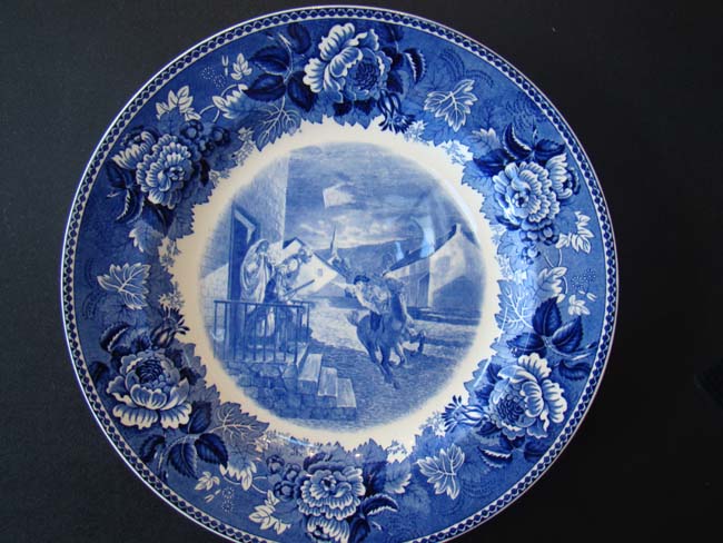 A rare plate commemorating the ride of PAUL REVERE on April 18, 1775 made by Wedgwood