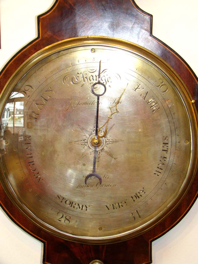 A fine English mahogany wheel barometer with 10" dial by Joseph Somalvico circa 1835 — image 2