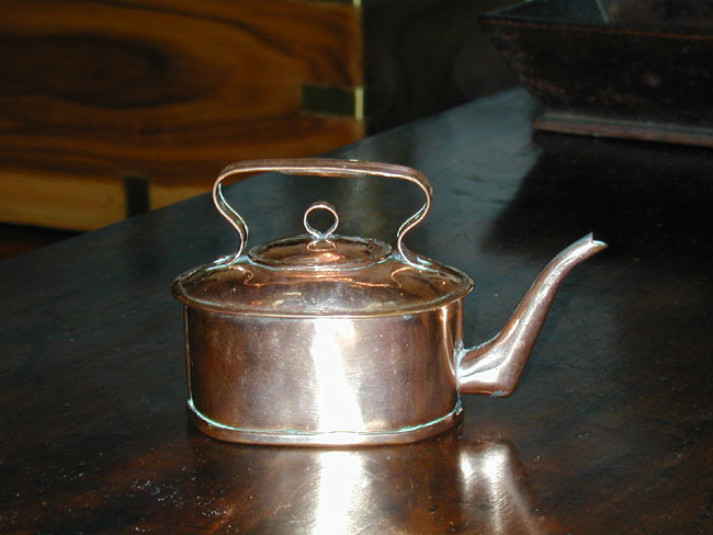 A Charming Victorian Miniature Oval Copper Kettle