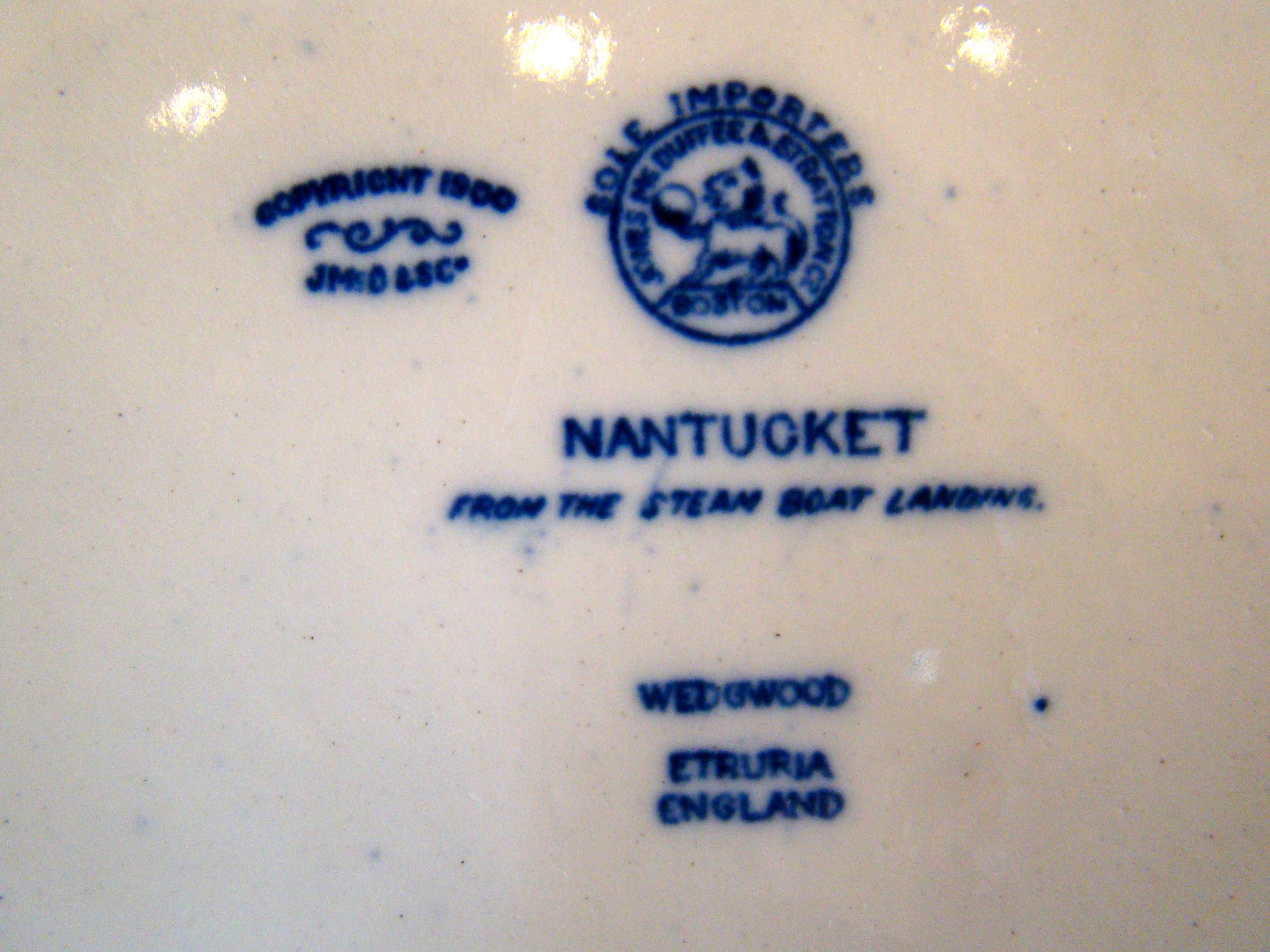 A fine souvenir "Nantucket Harbor" plate made by Wedgwood in 1900. — image 2