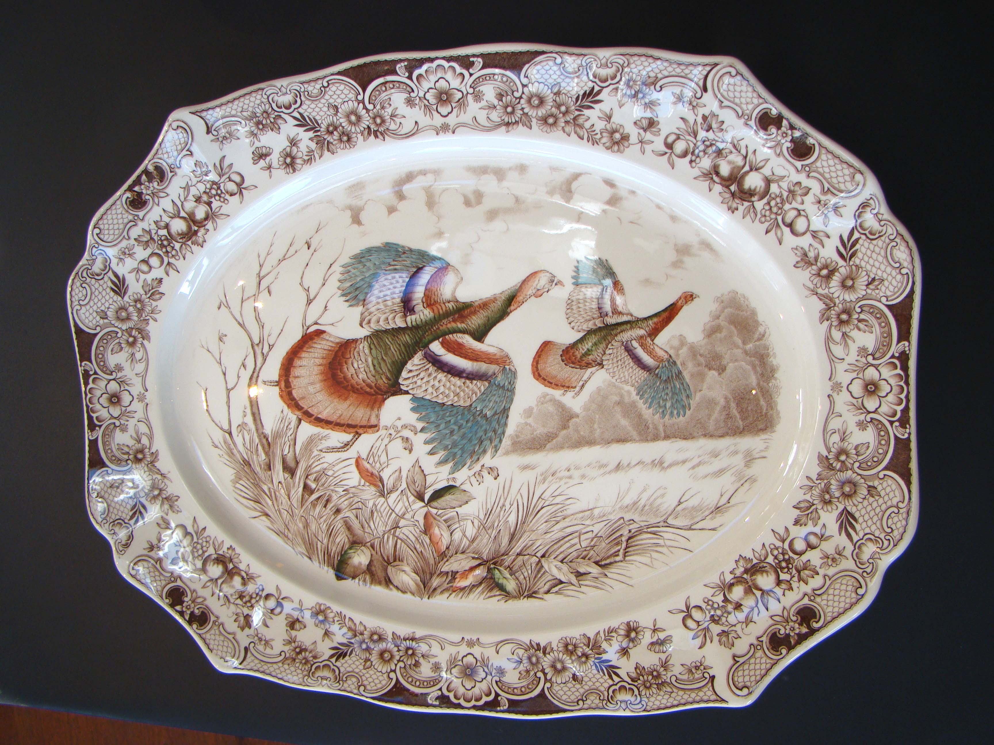 A fine vintage "Wild Turkey's" Serving Platter by Johnson Brothers
