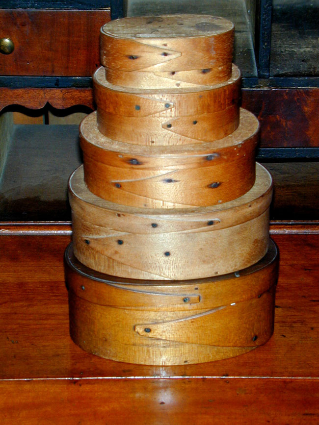 Set of 5 Graduated One-Finger Shaker Boxes c.1900