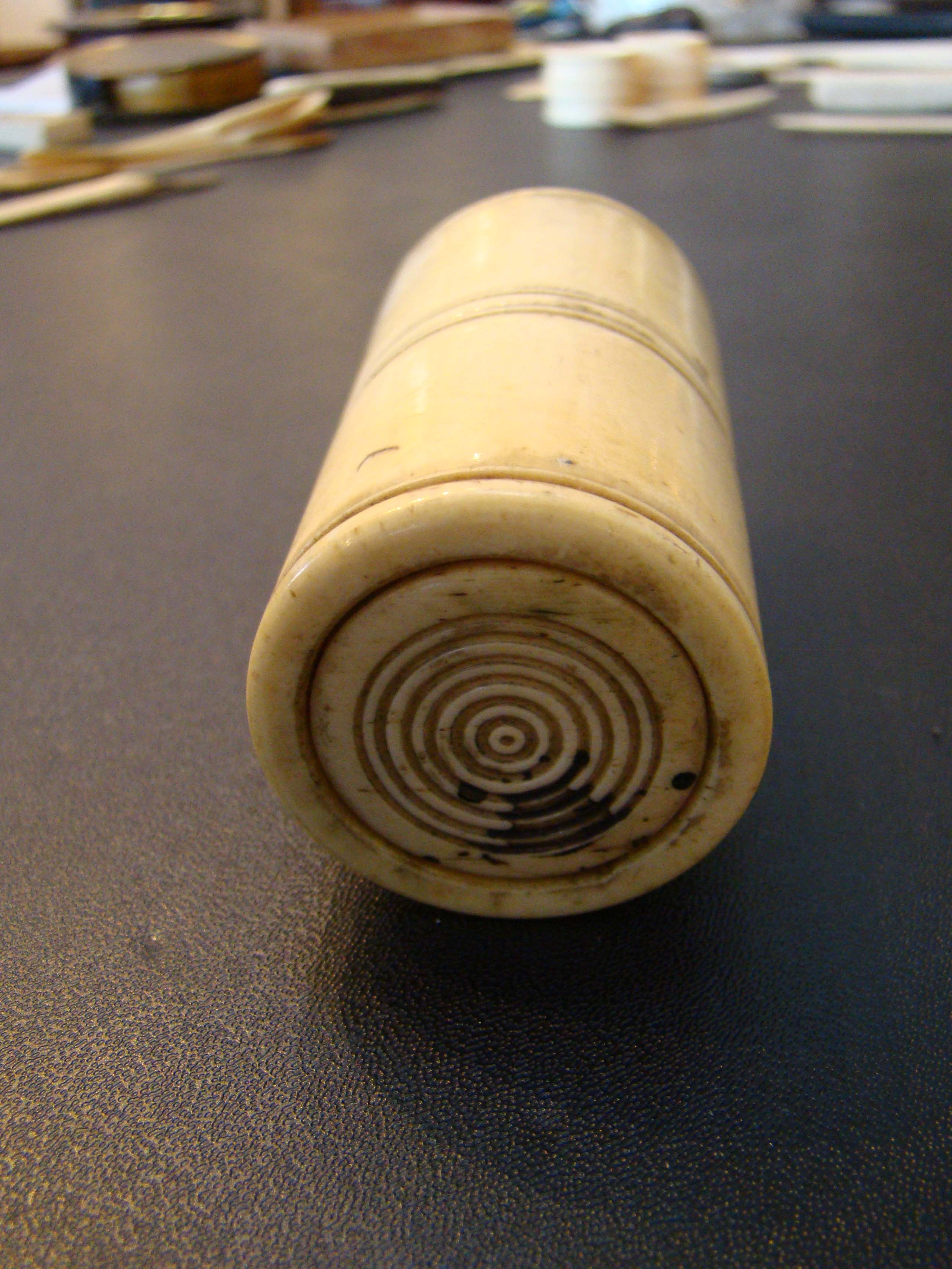 A group of 19th century whalebone sewing implements along with a whalebone cup — image 3