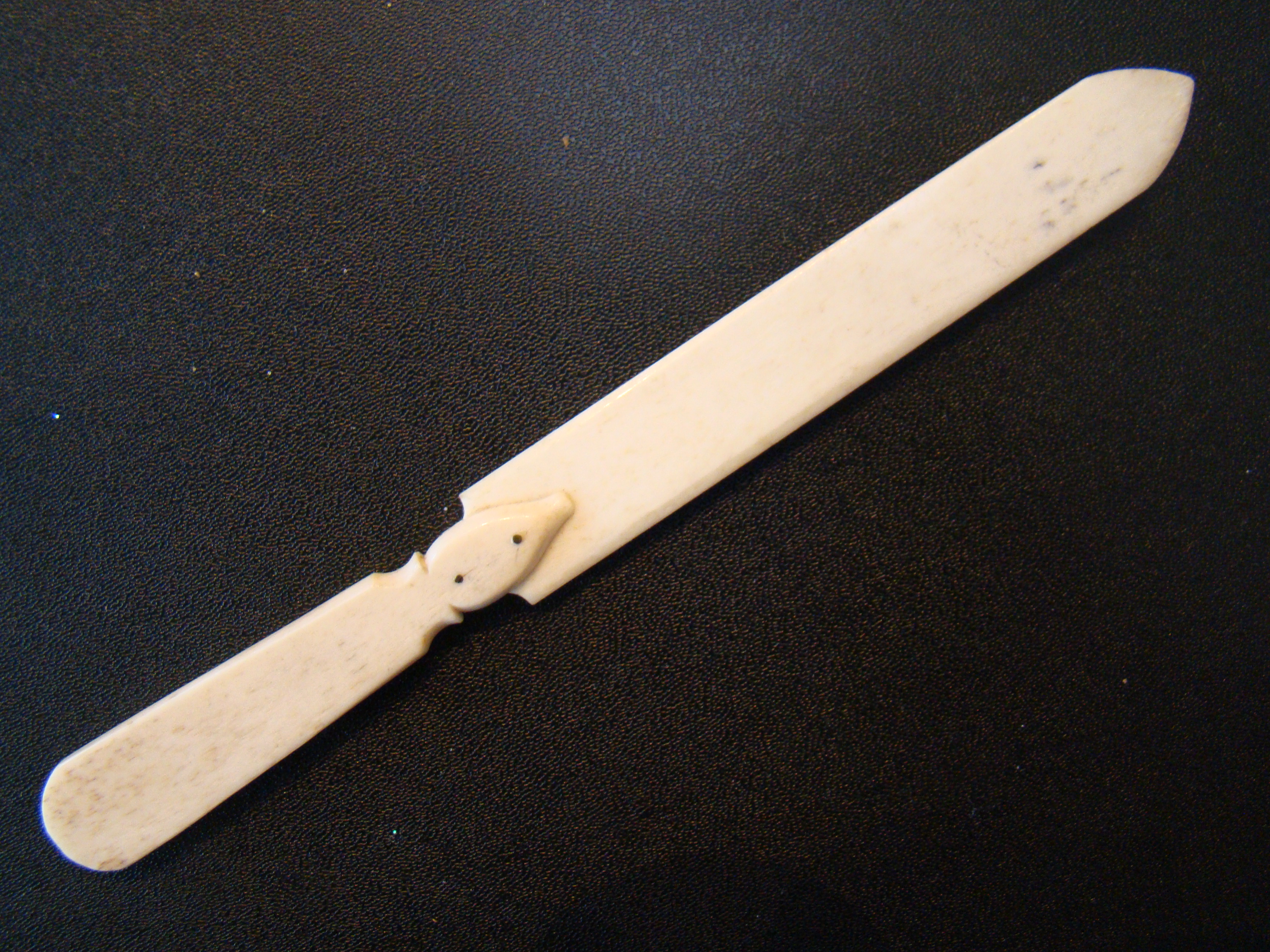 A beautiful 19th century whalebone letter opener