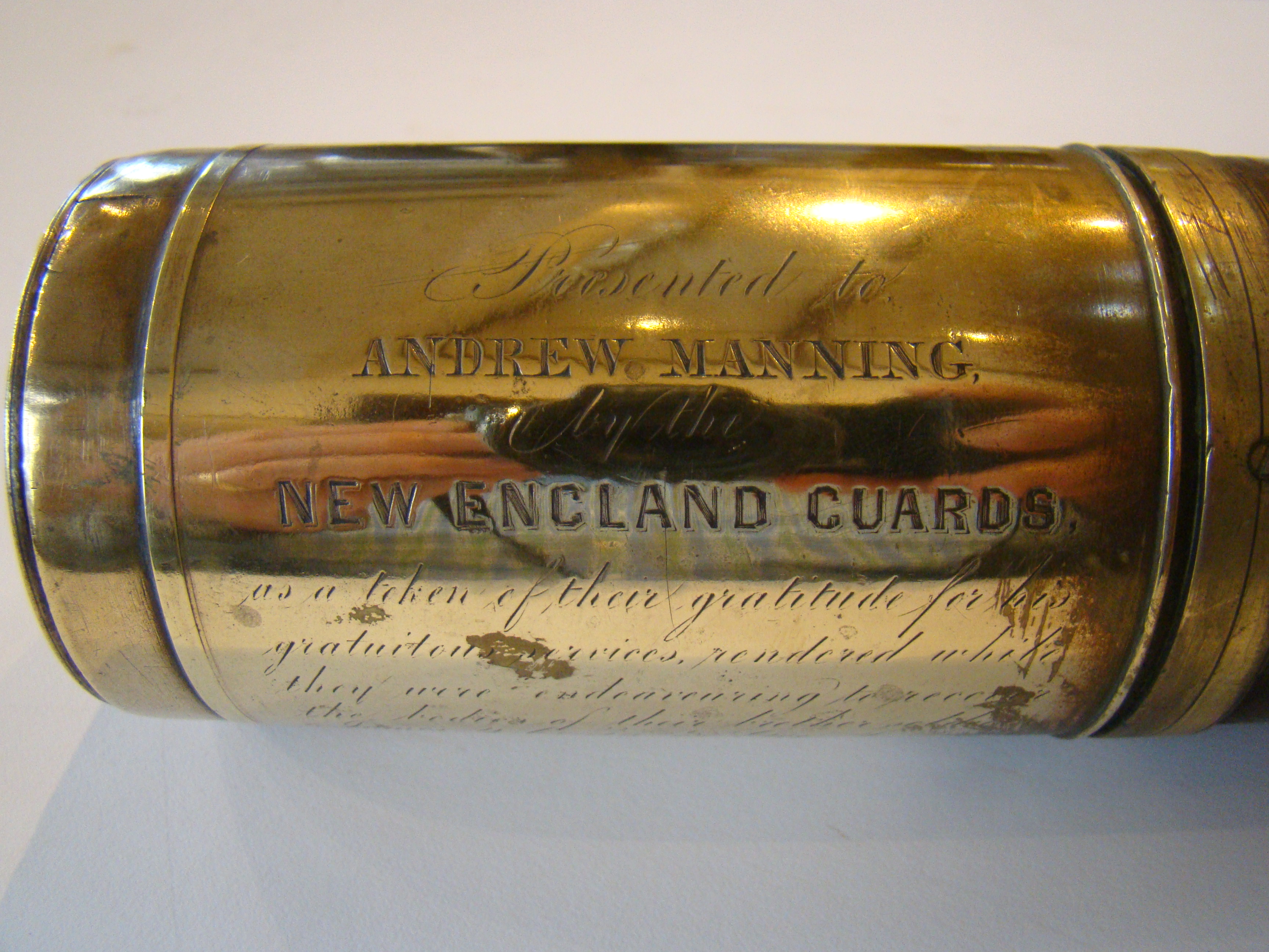 A War of 1812 Presentation telescope presented by the NEW ENGLAND GUARDS on July 24, 1813 — image 2