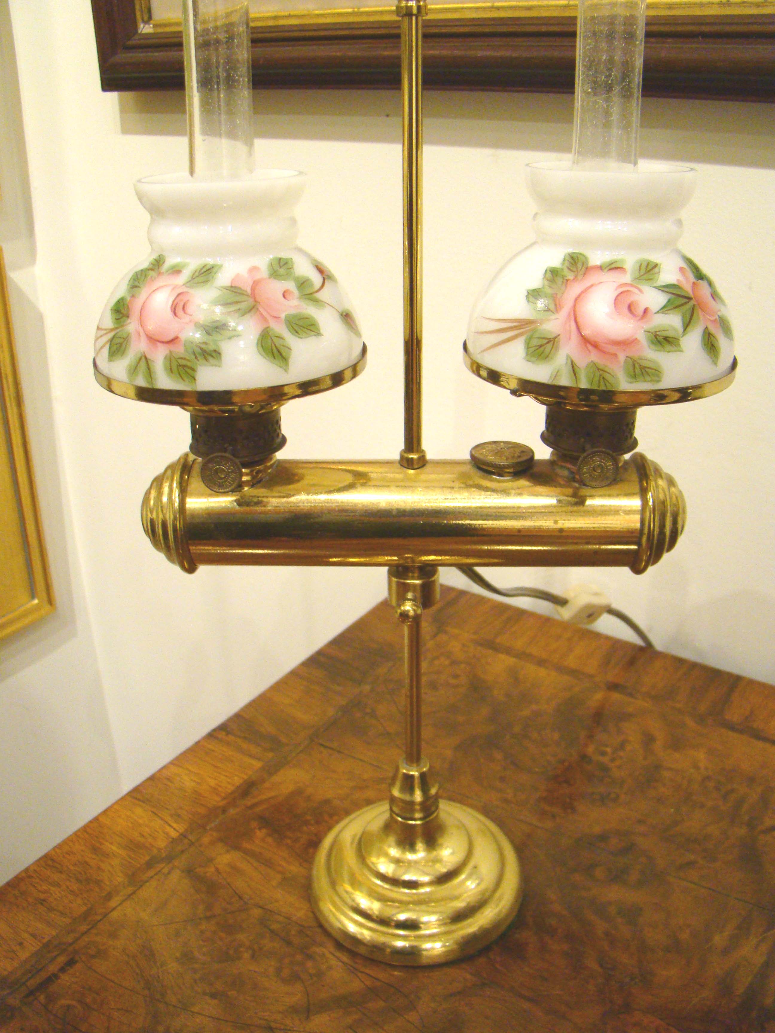 A very rare miniature 19th century student lamp