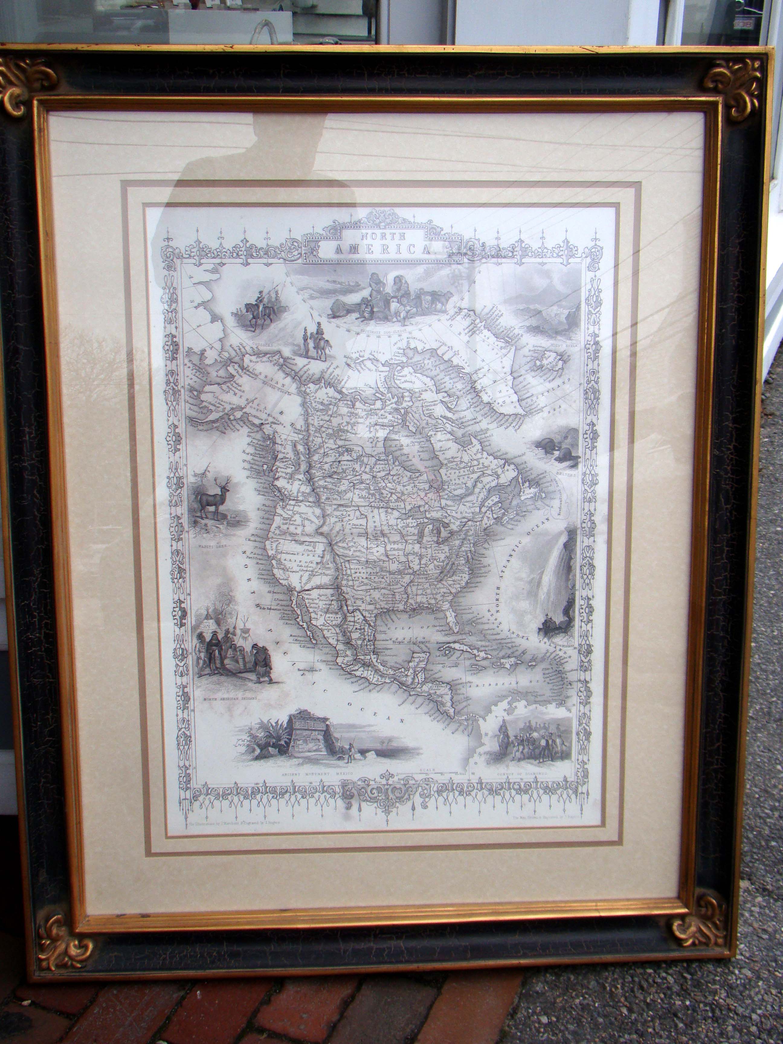 A fine reprint of the famous Map of North America drawn and engraved by John Rapkin in 1851