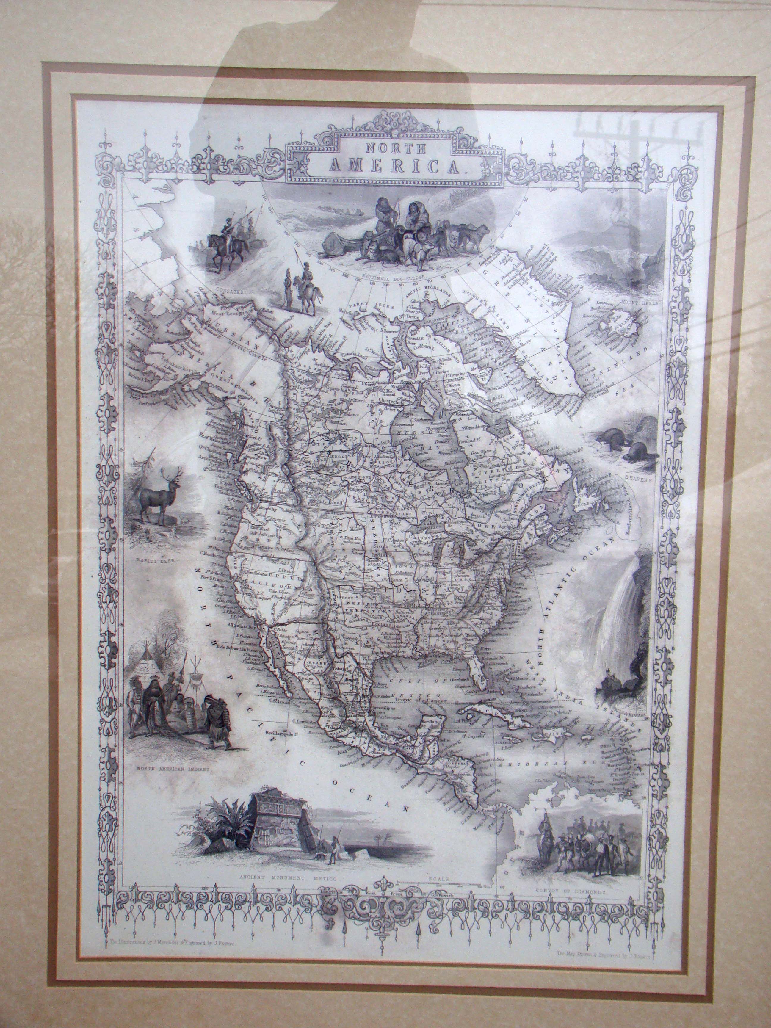 A fine reprint of the famous Map of North America drawn and engraved by John Rapkin in 1851 — image 2