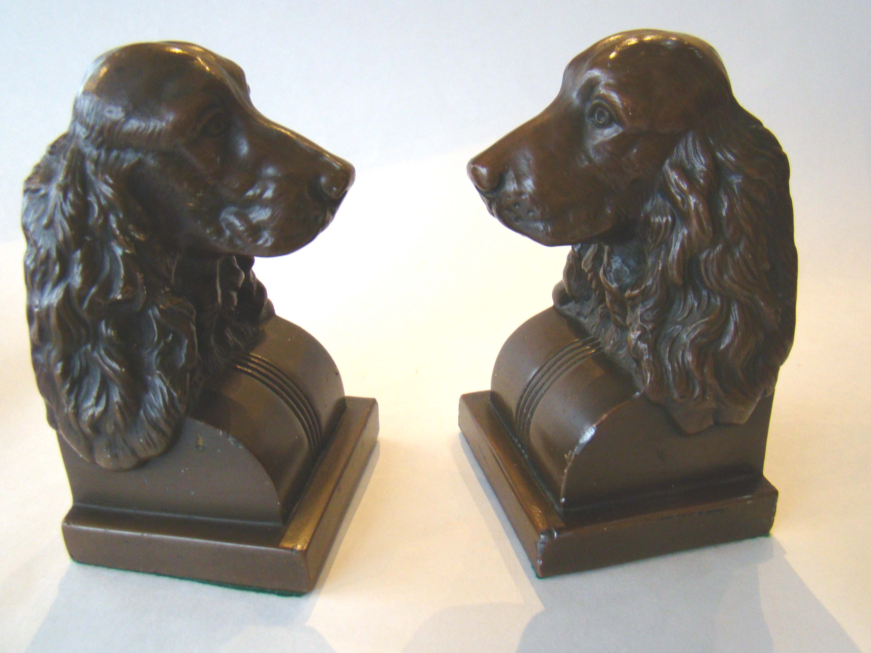 A pair of vintage Spaniel bookends by Jennings Brothers circa 1935 — image 3
