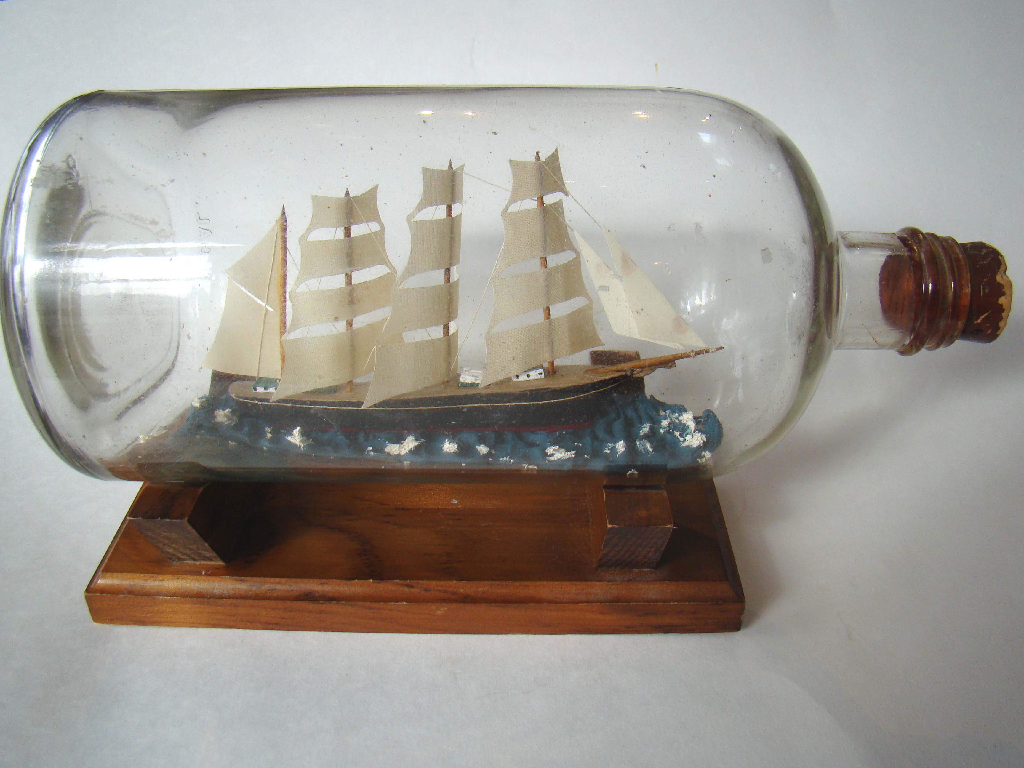 A large early 20th century ship-in-a bottle