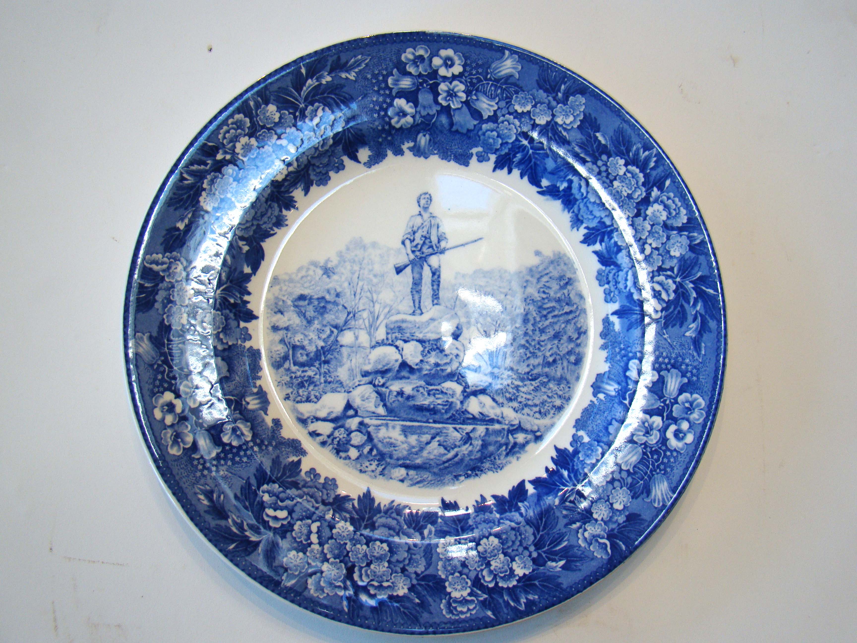 A rare vintage plate Commemorating Capt. John Parker, Commander of the Minute Men, April 19, 1775