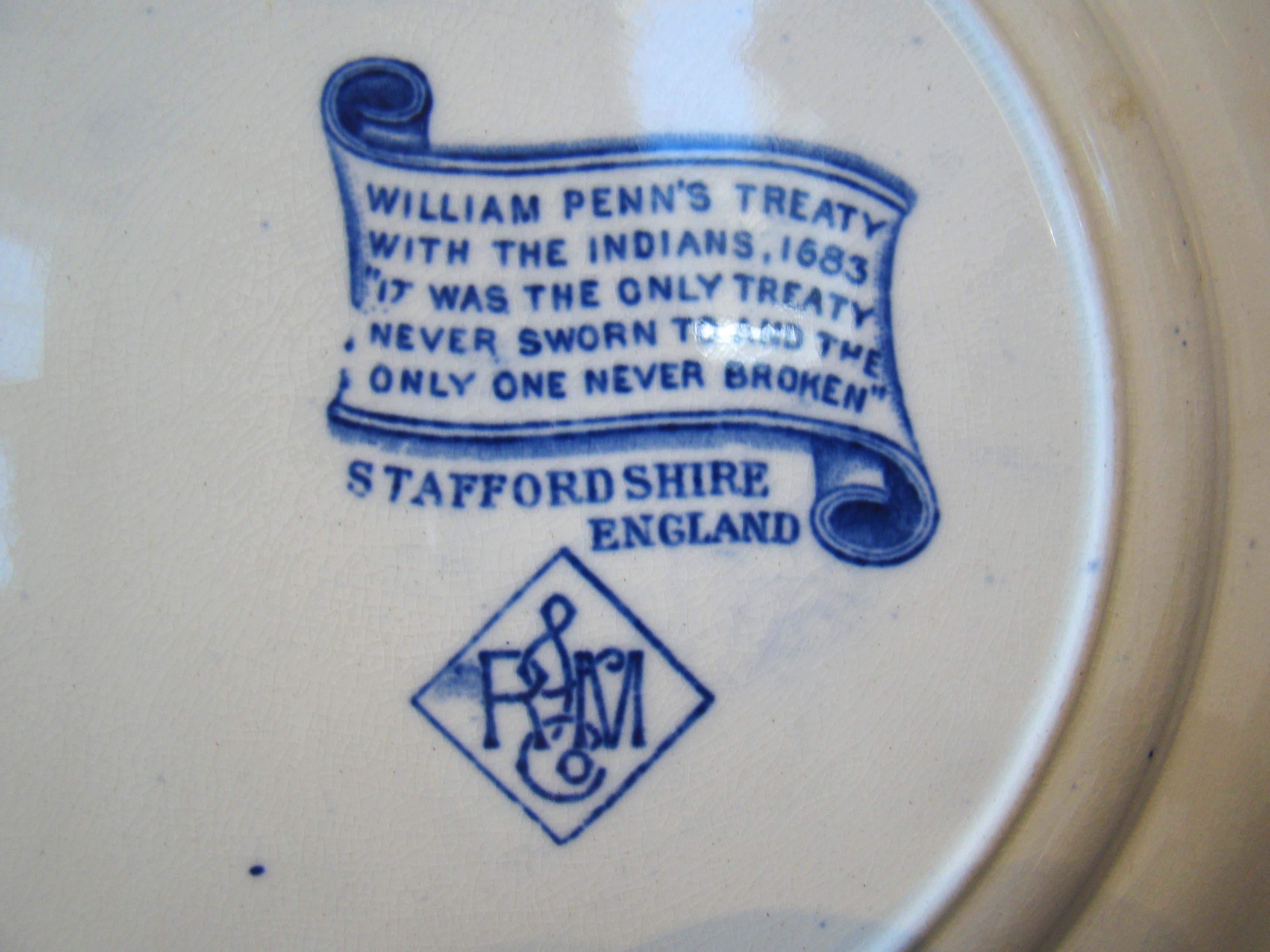 Commemorative plate depicting William Penn's Treaty with the Indians in 1683 — image 2