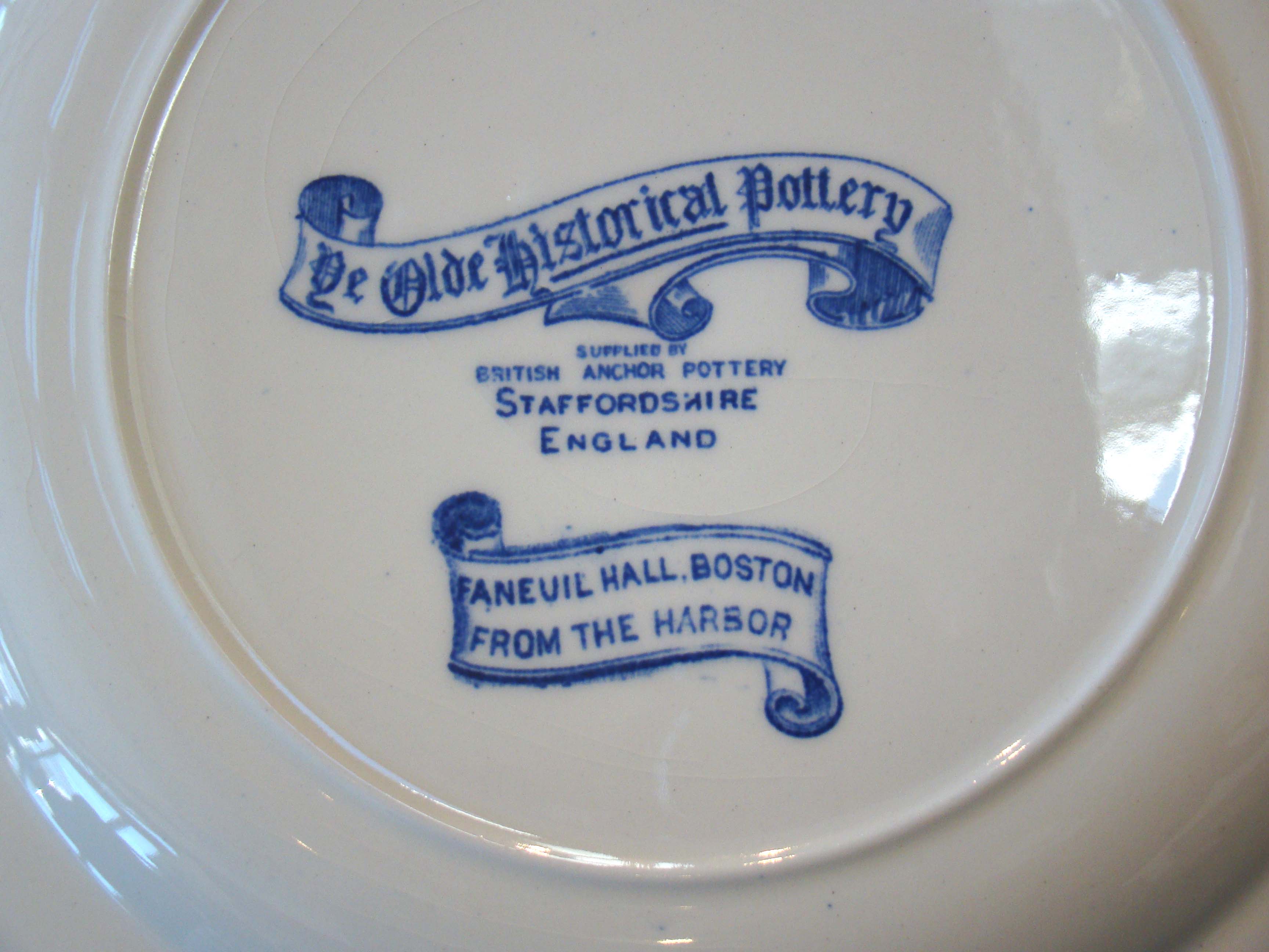 "Faneuil Hall, Boston, From the Harbor" commemorative plate circa 1910 — image 2