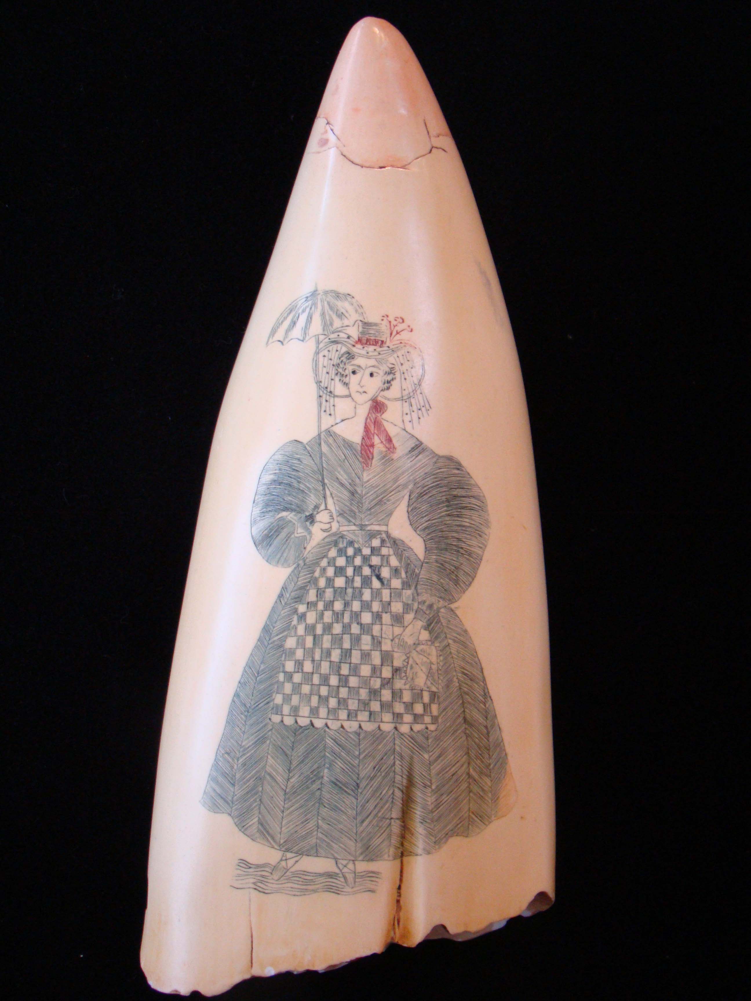 A very fine replica of a scrimshawed whale's tooth in the JOHN F. KENNEDY collection — image 2