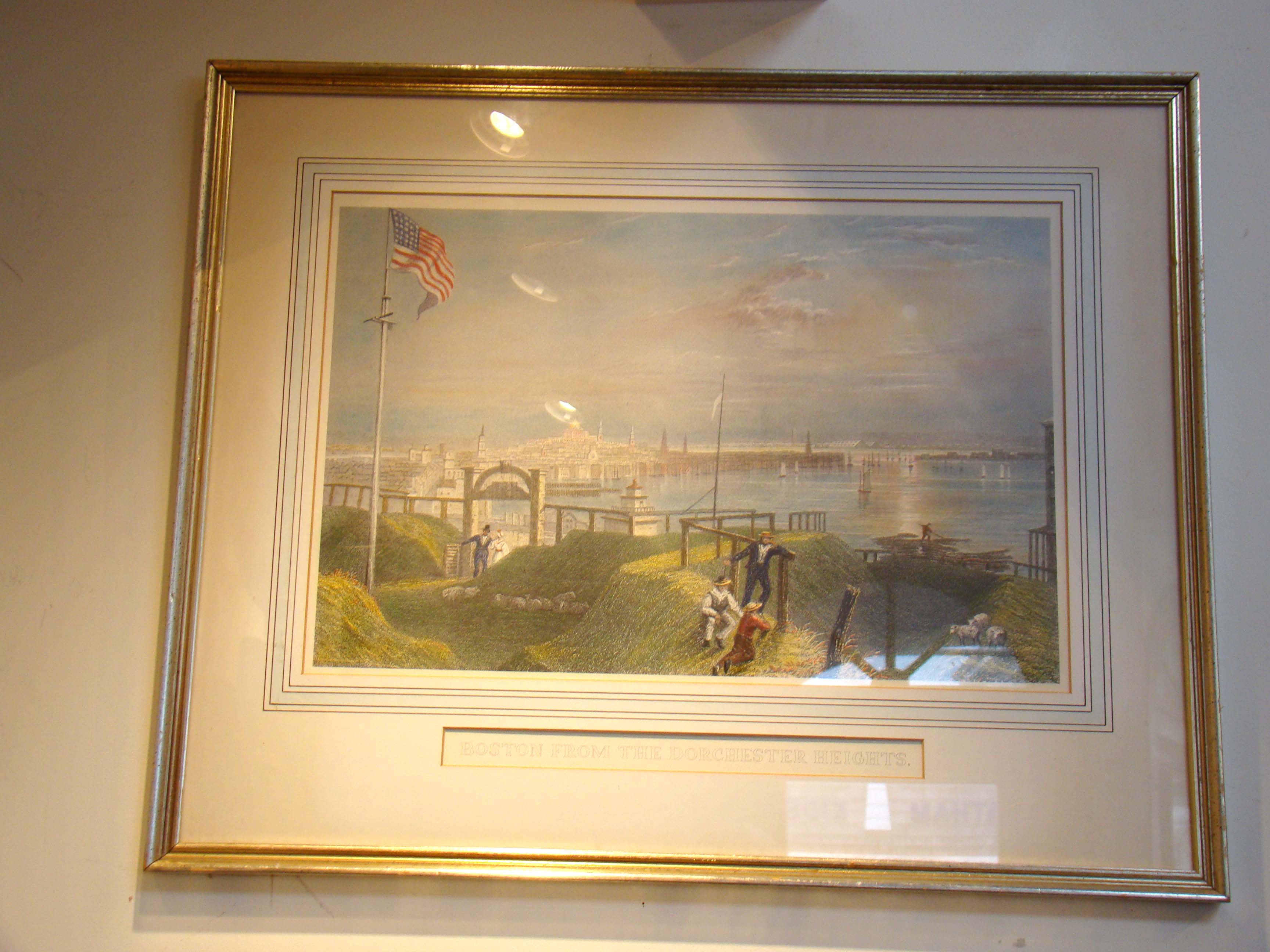 A beautiful vintage print depicting a view of Boston from Dorchester Heights — image 2