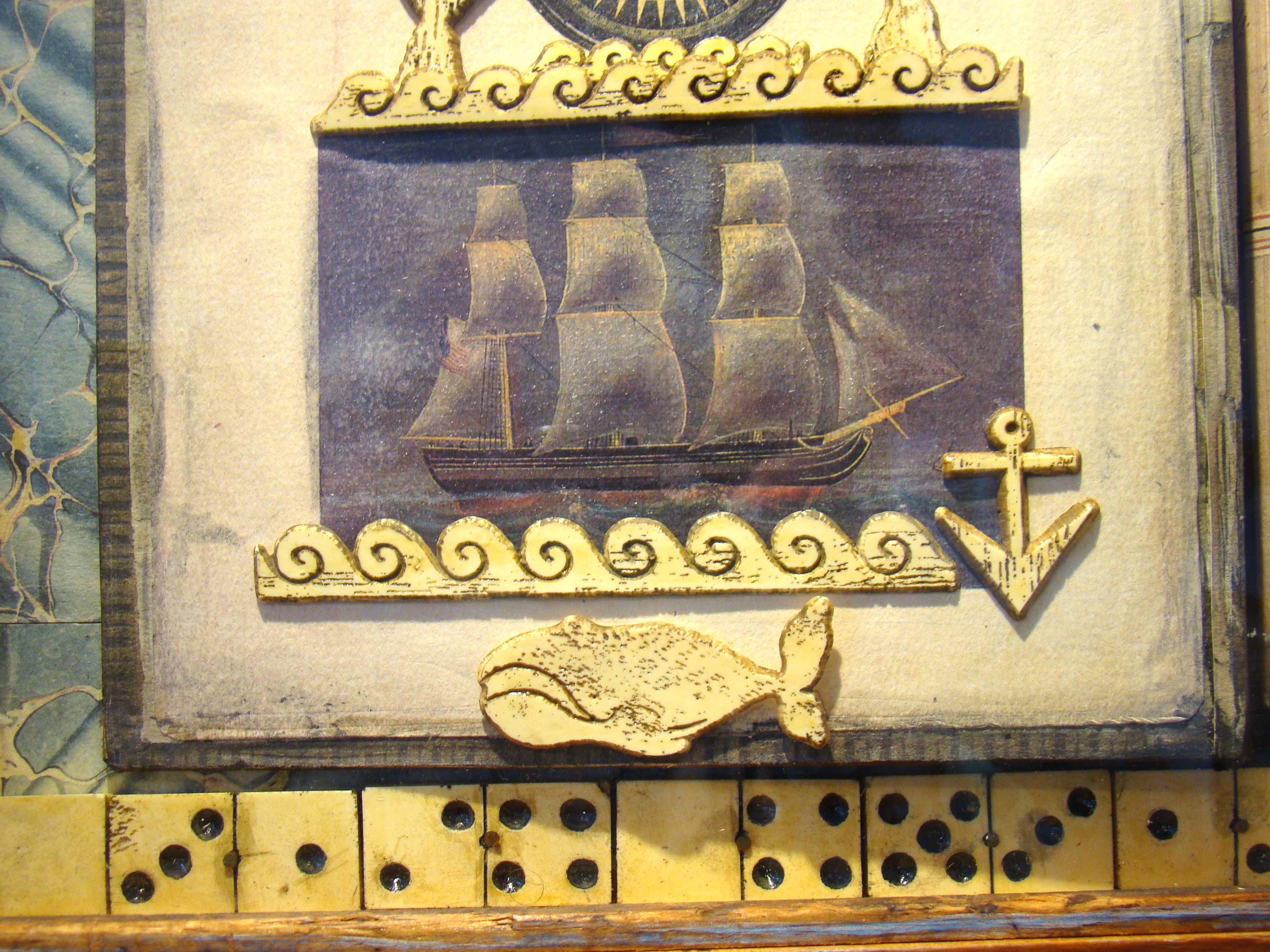 A fabulous 20th century Nantucket whaling memorablia shadow box by Erik Erikson — image 2
