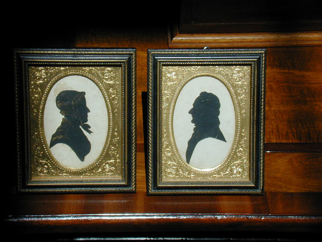 Good Pair of Early Silhouettes of Capt. and Mrs. Braddock Nye of Sandwich, Mass.