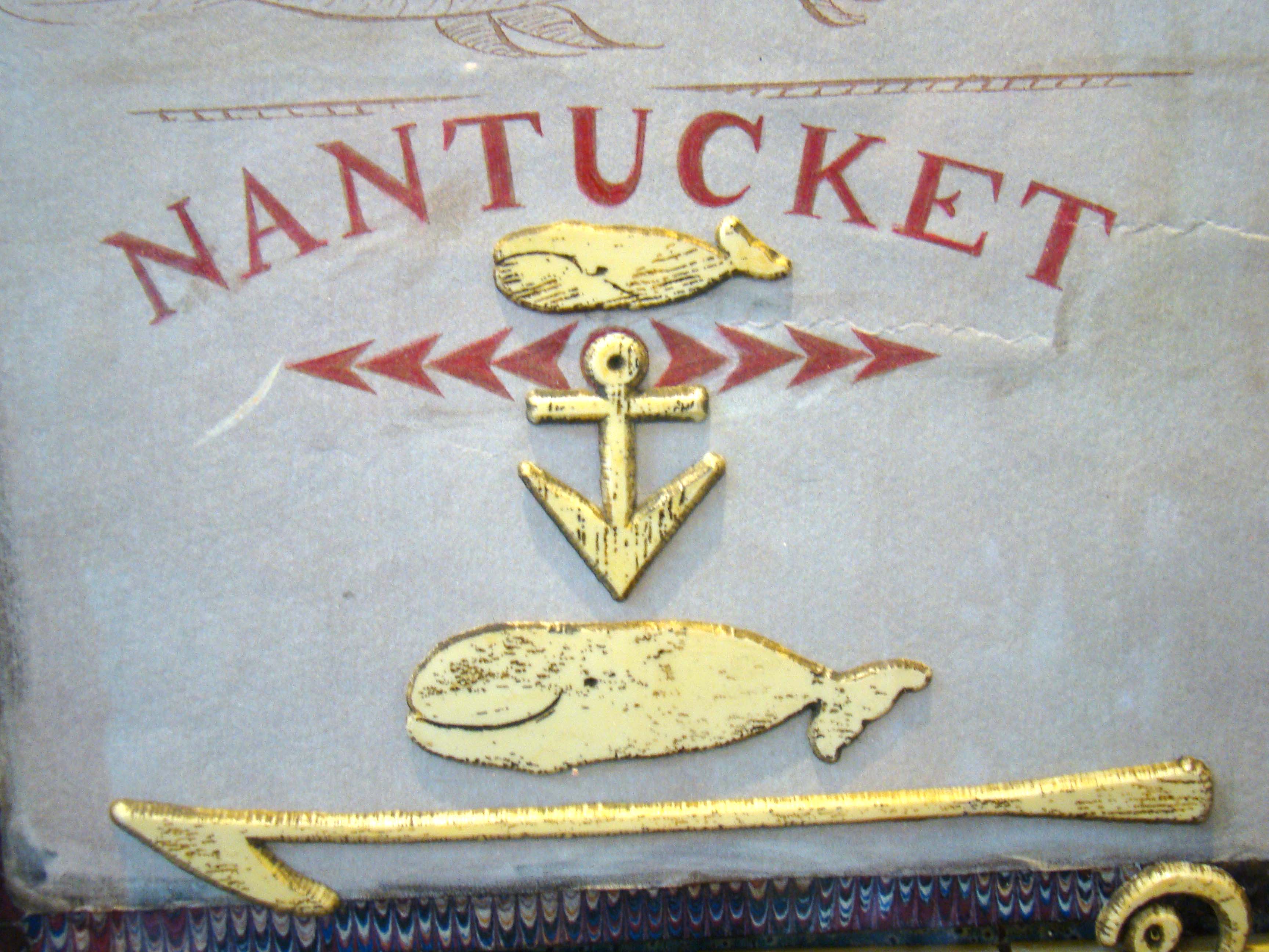 A FABULOUS Nantucket whaling memorabilia shadow box entitled "Francis Kittal's Navigation Book" — image 7