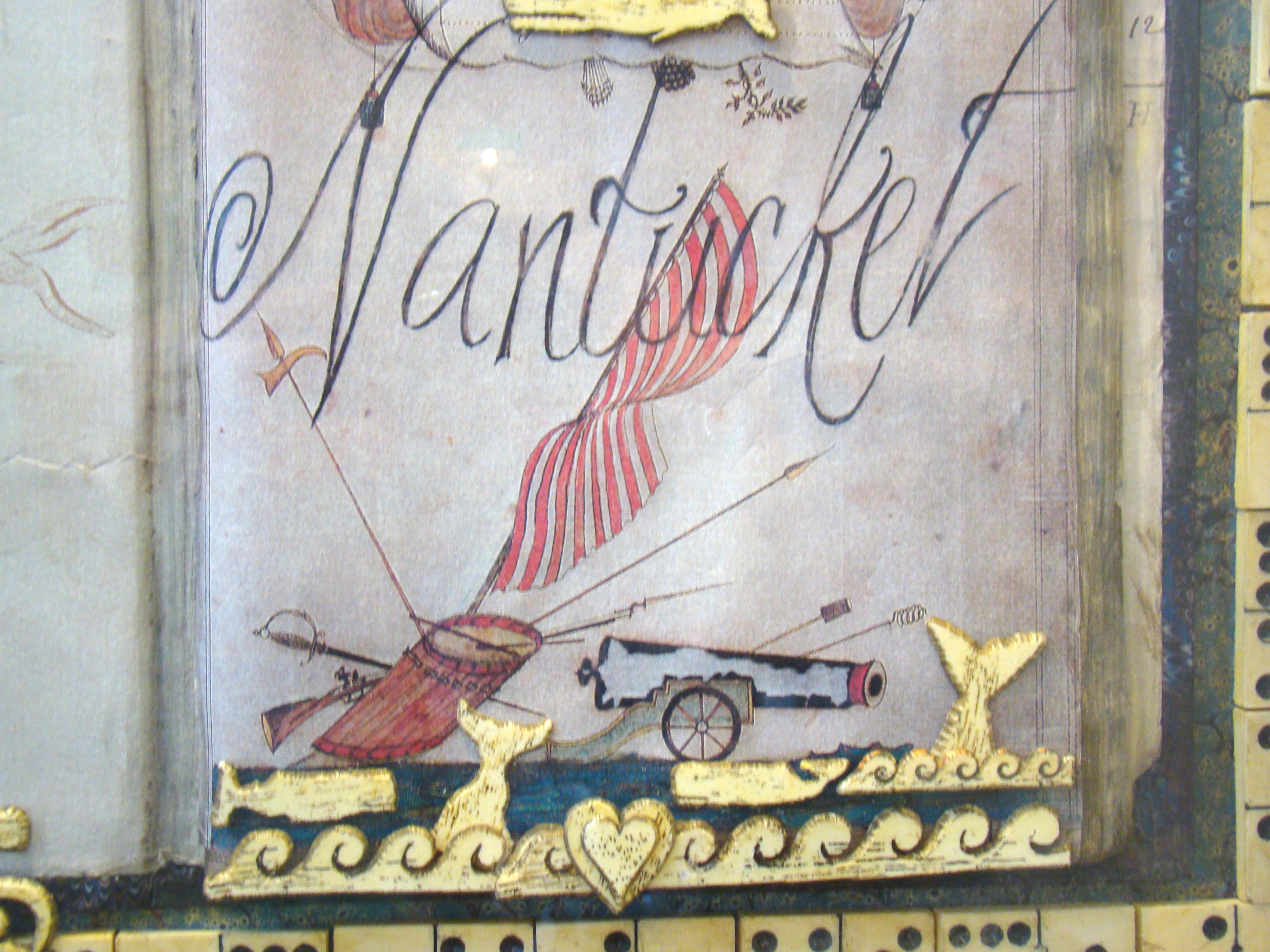 A FABULOUS Nantucket whaling memorabilia shadow box entitled "Francis Kittal's Navigation Book" — image 8