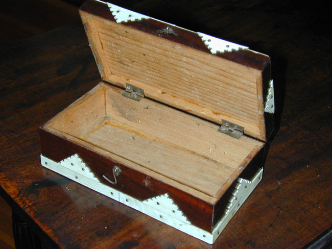 Ivory Mounted Grain Painted Box with Photo of a Young Girl circa 1865 — image 3