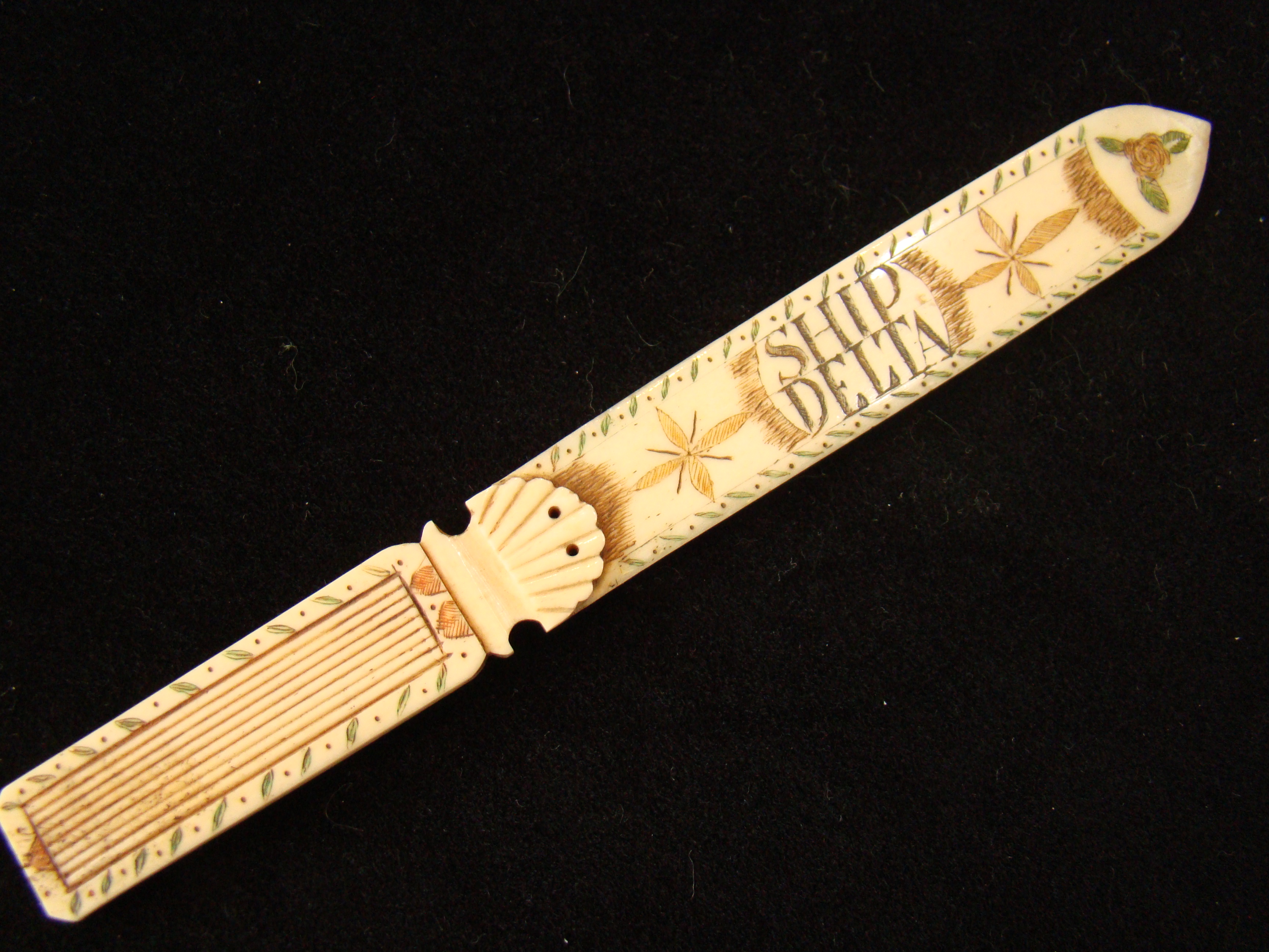 The BEST 19th century sailor-made scrimshaw letter opener I HAVE EVER SEEN!!