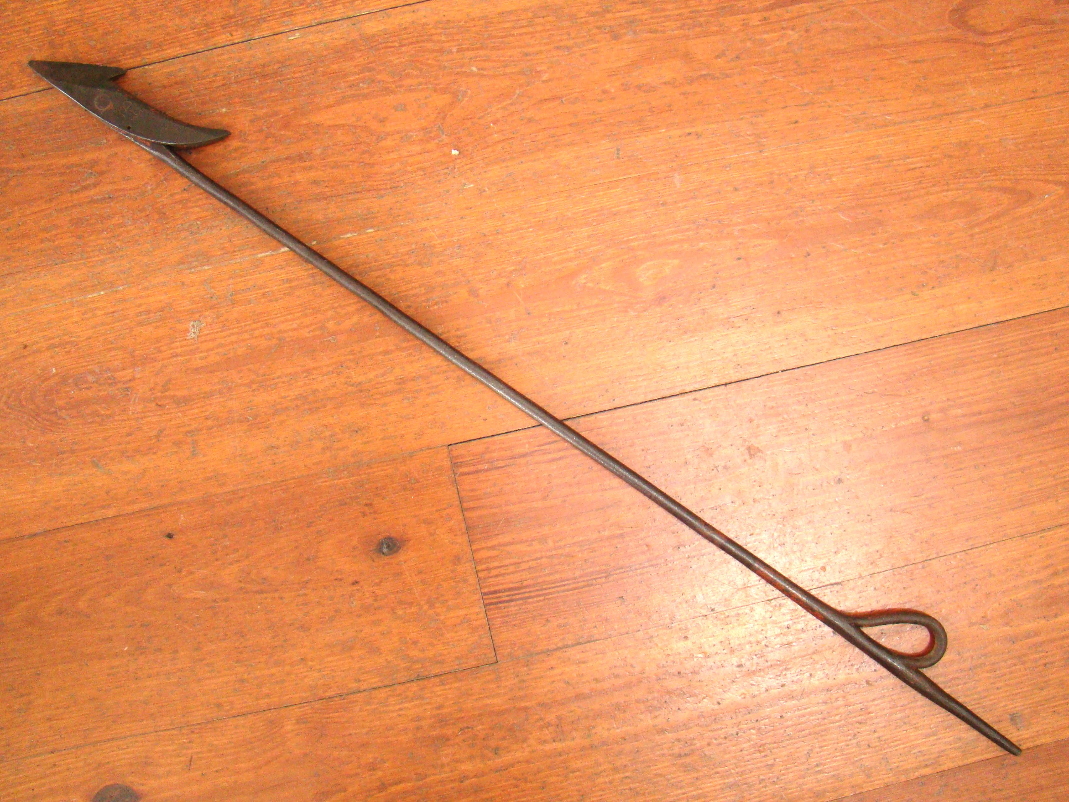 A fabulous and historic 19th century American Darting Iron used onboard the famous whaling ship "Morning Star".