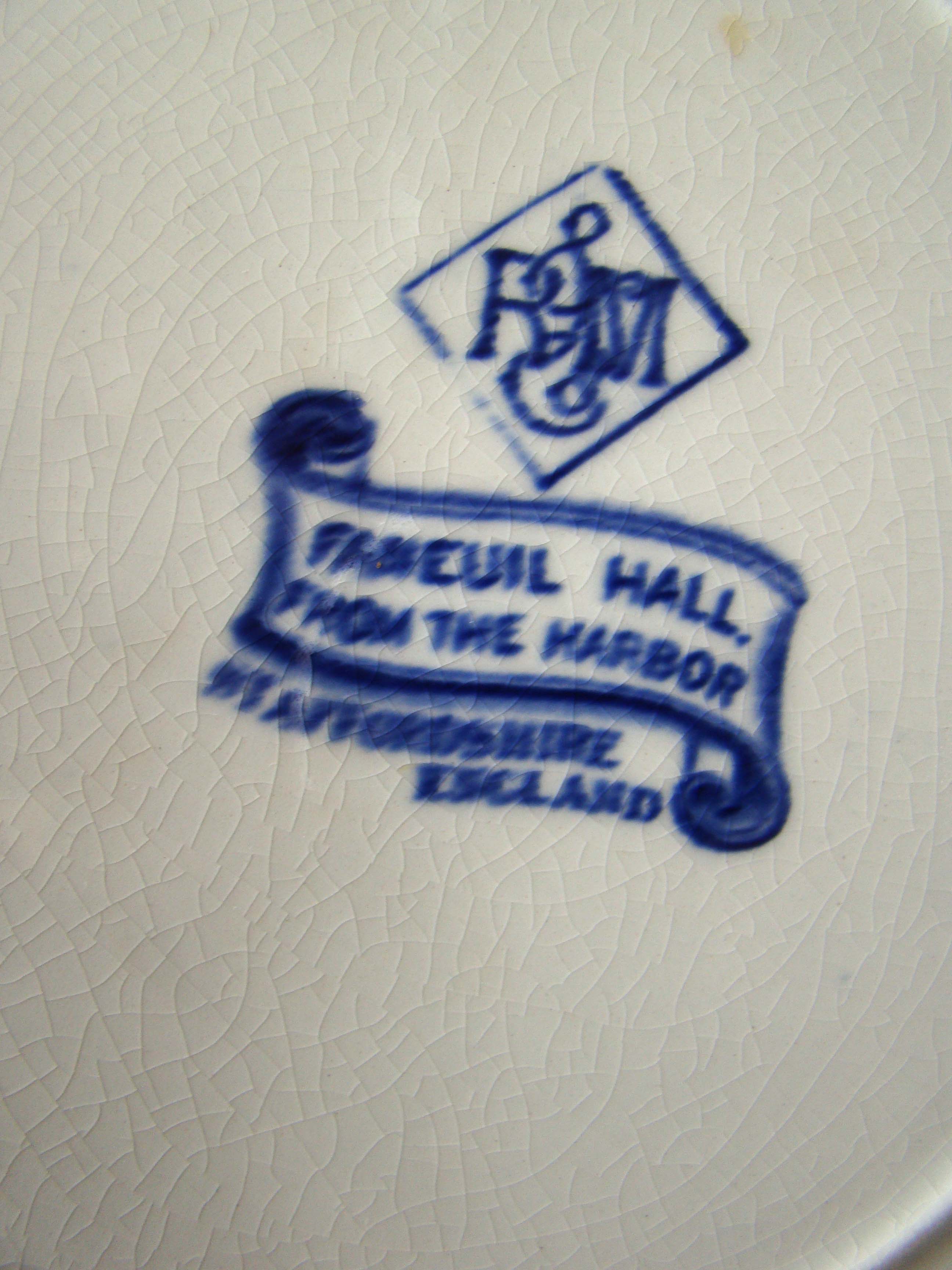 An historical Staffordshire plate depicting Faneuil Hall as seen from Boston harbor — image 2