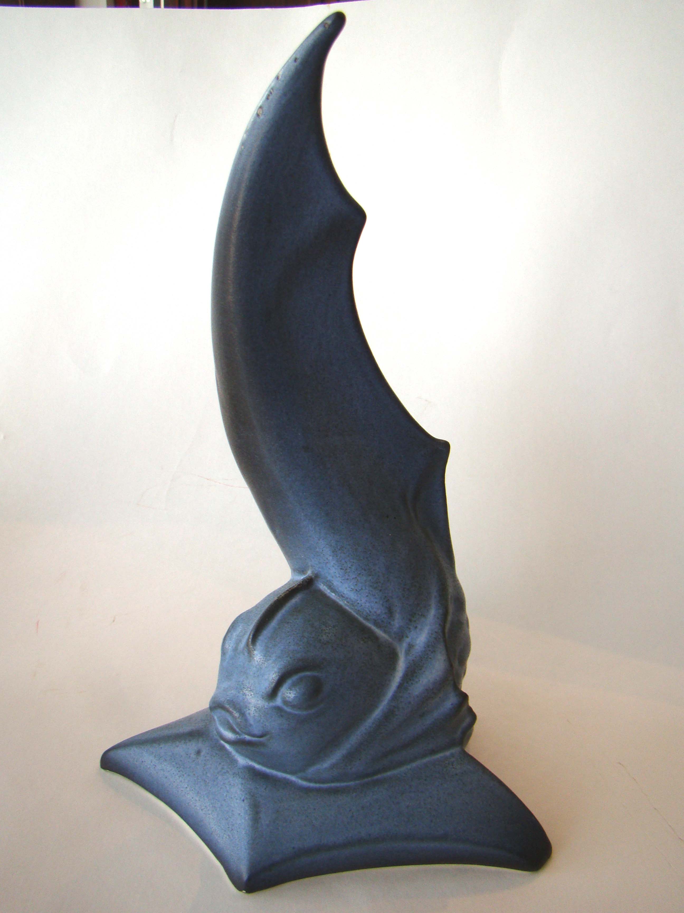 An important pair of Paul Bellardo hand sculpted bookends depicting dolphins circa 1965 — image 2