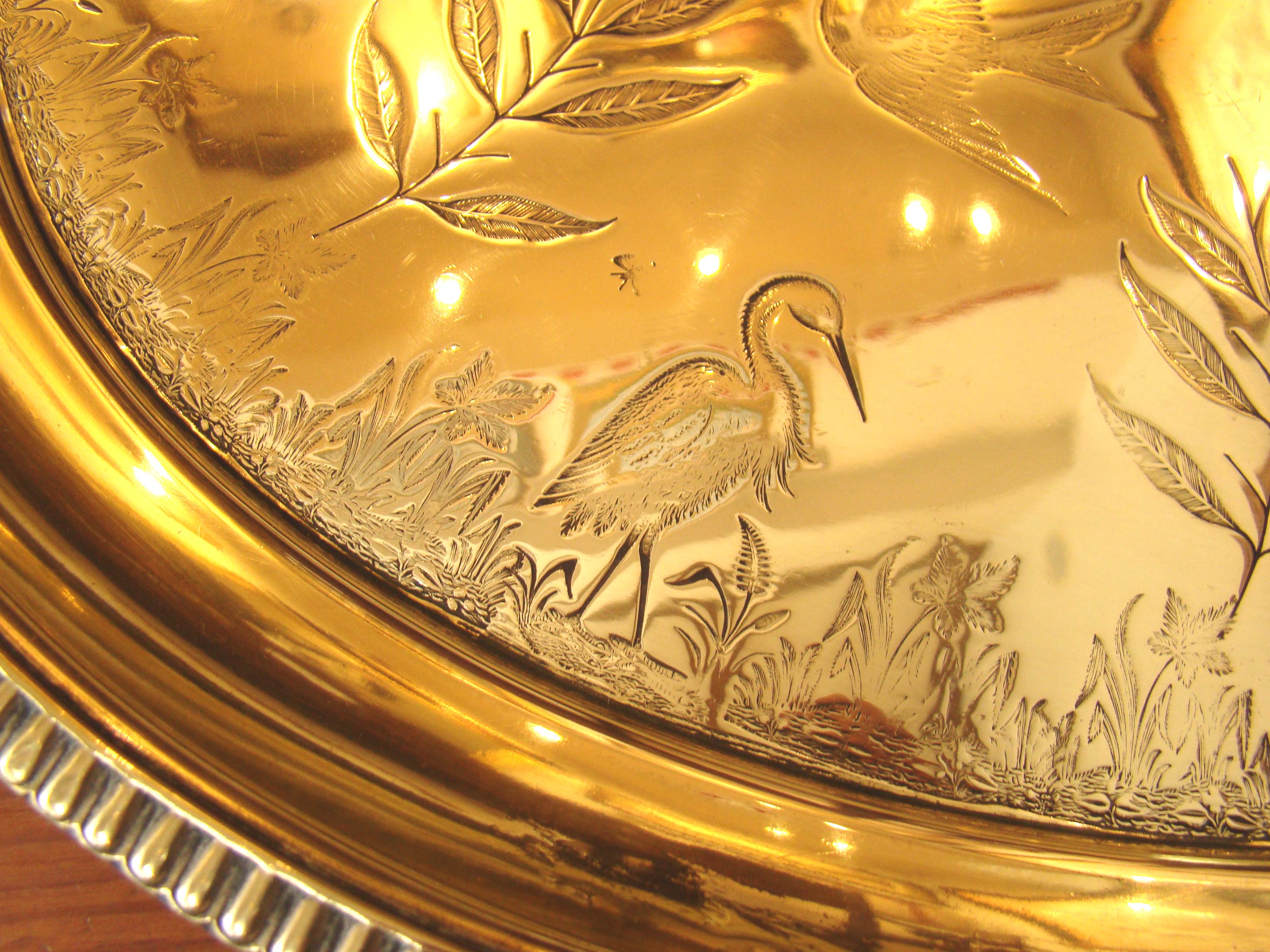 A fabulous English engraved brass gallery tray circa 1840 — image 2
