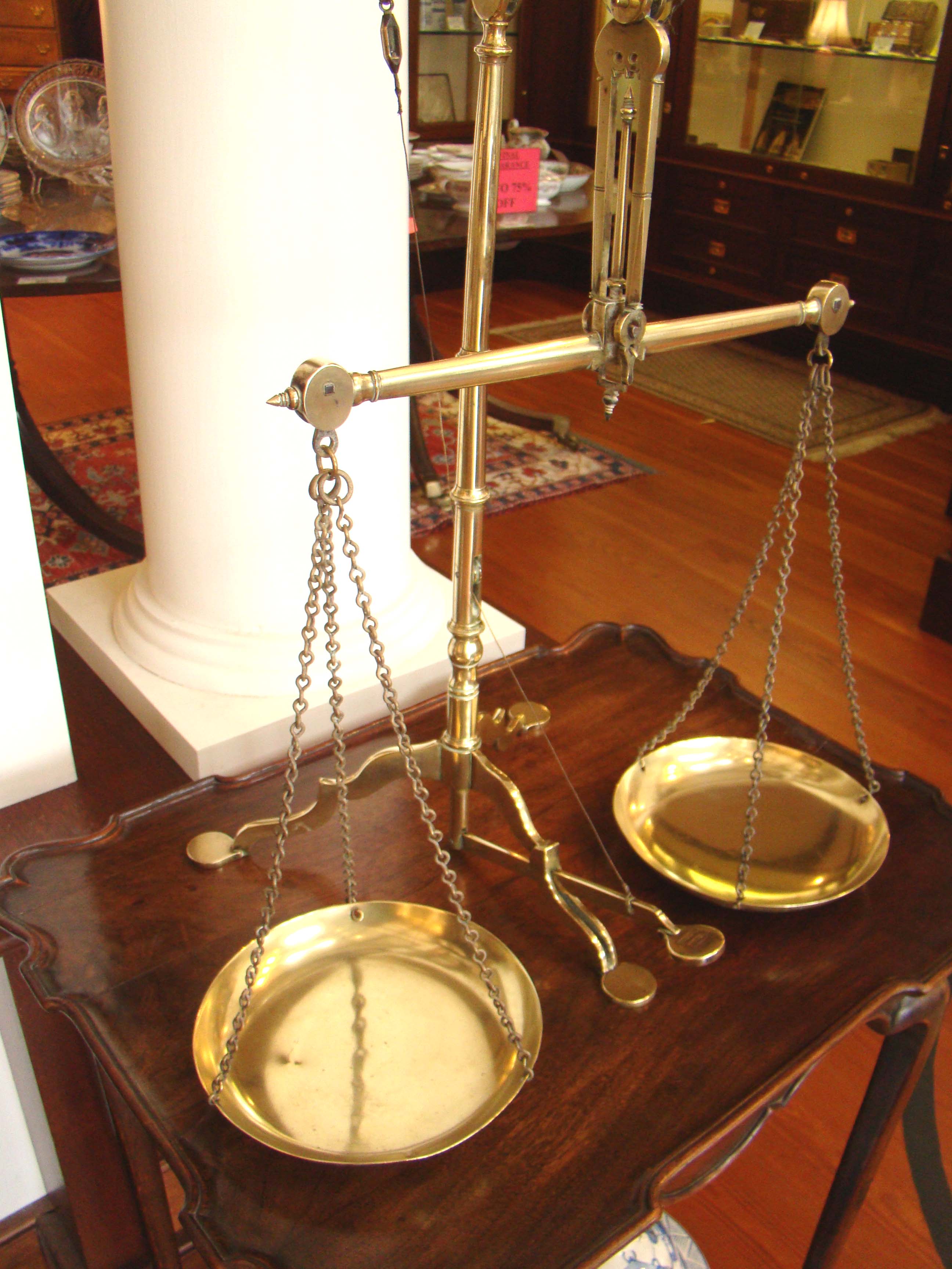 A fine set of English 'banker's' scales made by Short & Co., London, circa 1830