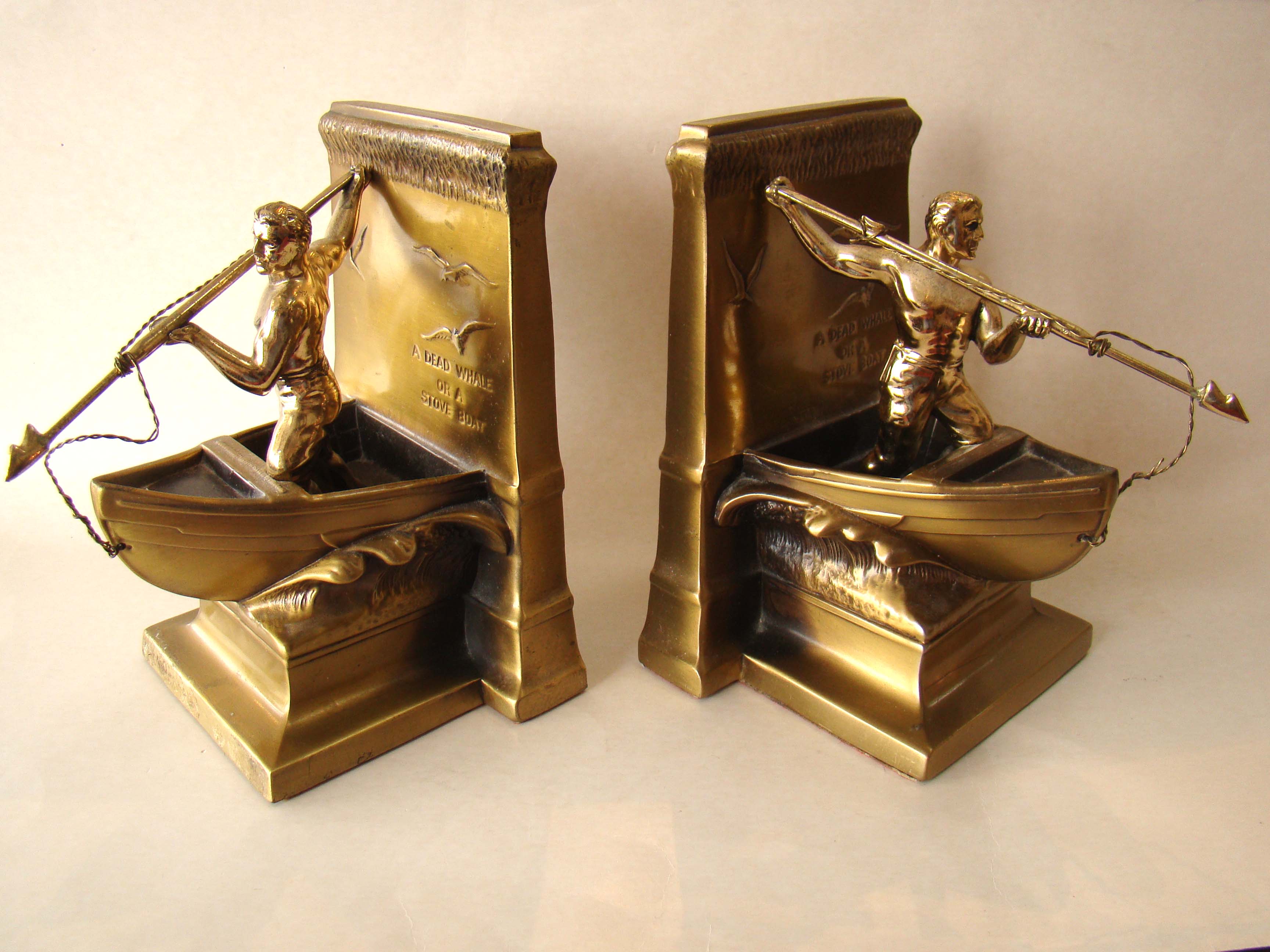 A fine pair of New Bedford Whaling bookends