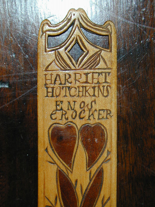AnAmerican Inlaid Folkart Corset Busk Dated 1846