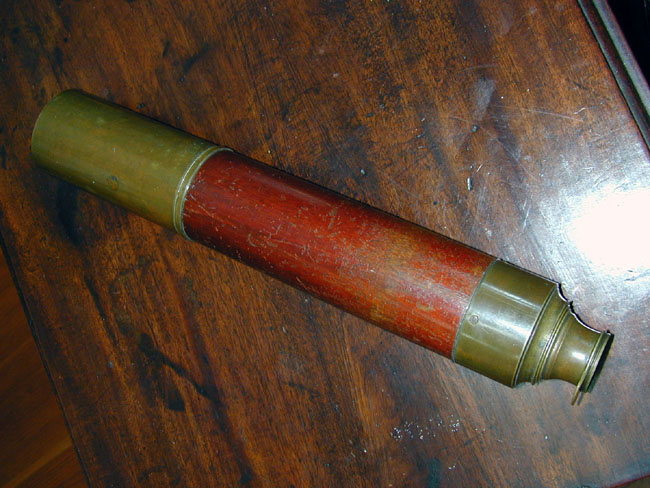 19th Century Two-Draw Mahogany Barreled Telescope Circa 1830