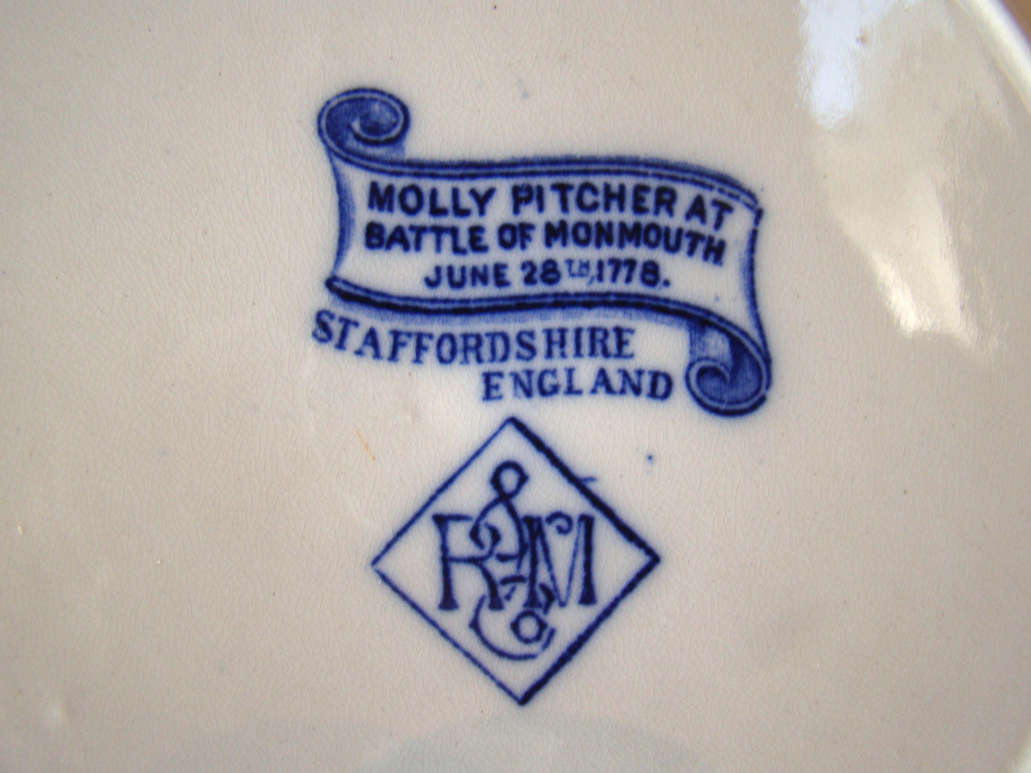 "Molly Pitcher at the Battle of Monmouth June 28, 1778" historical plate made in 1905 — image 2